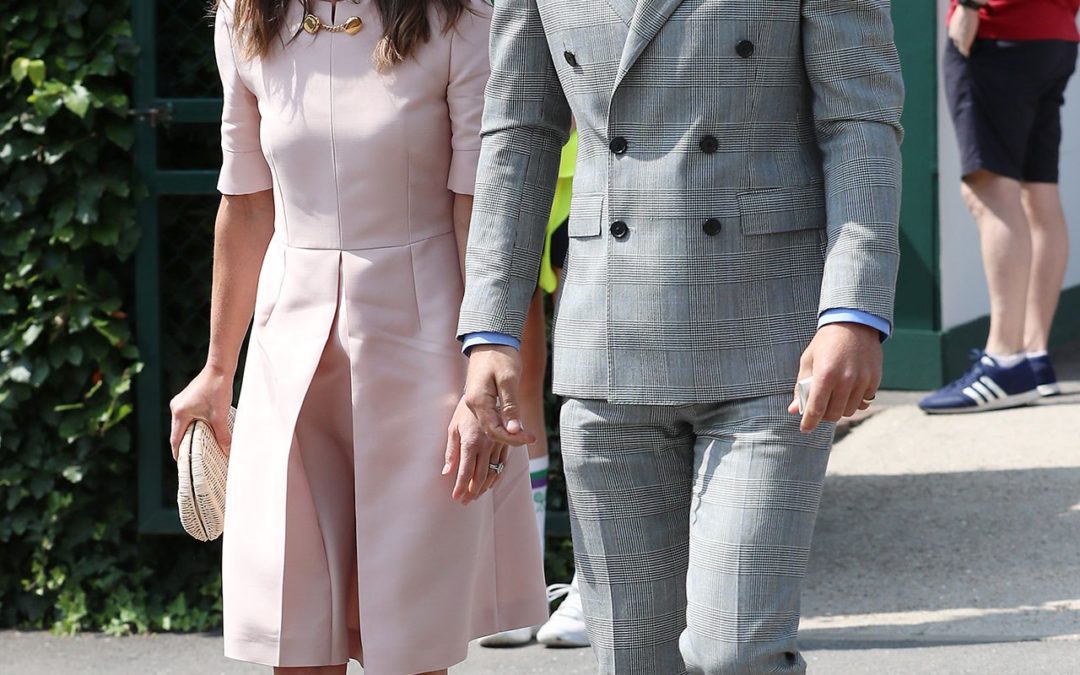 Pippa Middleton is patriotic in pink Stella McCartney at Wimbledon 2019